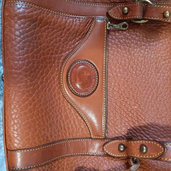 Vintage chestnut all weather leather dooney and bourke satchel bag boho - Picture 2 of 8